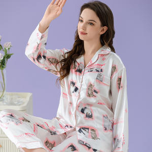 <span class=keywords><strong>Netflix</strong></span> ชุดนอนแฟชั่น<span class=keywords><strong>ใหม่</strong></span>สำหรับผู้หญิง, ชุดนอนผ้าไอซ์ซิลค์สวมใส่สบายเหมาะสำหรับใส่ในบ้านในฤดูร้อน - Product Image 3