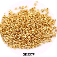 Lot de 10g de perles de rocaille cylindriques en verre électroplaqué de haute qualité, couleur métallique, 2mm, pour broderie artisanale DIY et couture de vêtements