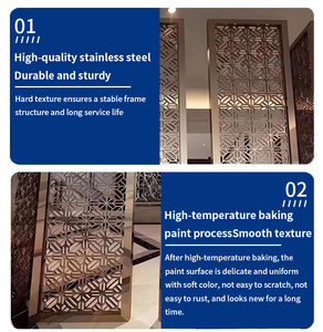 Bronz oda bölücüler kat tavan paslanmaz çelik Metal ekran bölme otel restoran lobi oturma odası bölme duvar - Product Image 2