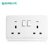 Interrupteur mural électrique double pôle en plastique de taille 90*86, prix d'usine Shinelite, interrupteur de cuisinière 45A pour cuisine et salon
