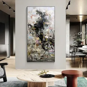 Astratta cavallo nero Texture Wall Art pittura su tela poster verticali stampe immagine per ufficio minimalista soggiorno Decor