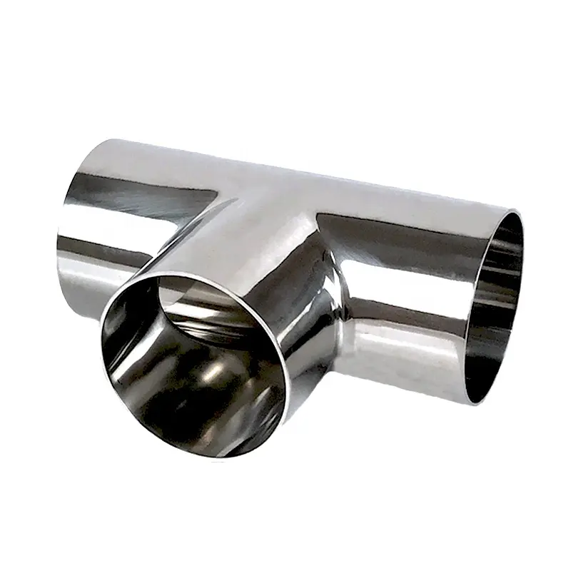 Aohoy 3a din food grade asme hygienic mirror surface pipe fitting sanitary weld straight equal tee connection