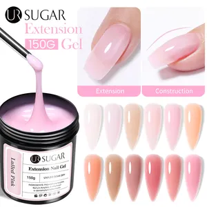 UR SUGAR 150g Clear Pink Jelly Colors Extension Gel Self Leveling UV LED Hard Gel Builder KG For Nail Construction