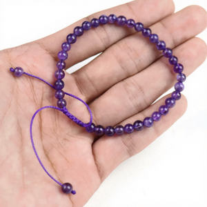 4mm minúscula redonda ajustável Gemstone <span class=keywords><strong>Bracelet</strong></span>, pequeno mini redimensionável Gem Stone <span class=keywords><strong>Healing</strong></span> Crystals Bracelets - Product Image 4