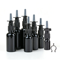 Flacon pulvérisateur nasal en verre noir de haute qualité, 5-30 ml, vide, rechargeable, atomiseur nasal à fine brume avec clip de sécurité