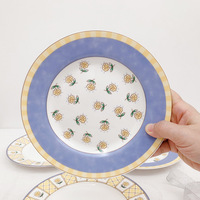 Klein chrysanthemum keramiek bord Europees design rond dessert- & fruitbord voor taart en biefstuk