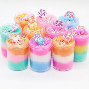 Jouets éducatifs tendance 2019 pour enfants, boue de cristal arc-en-ciel, slime en coton et soie DIY en forme de sucette - Product Image 1