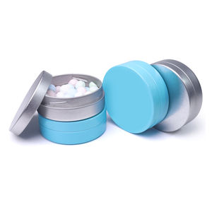 Kotak kaleng kustom Multi guna, wadah logam bulat wadah timah kosmetik dengan tutup sekrup untuk cokelat Spic Salve Candy - Product Image 3