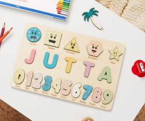 NovaCross Nouveau <span class=keywords><strong>puzzle</strong></span> <span class=keywords><strong>en</strong></span> <span class=keywords><strong>bois</strong></span> multifonctionnel éducatif pour enfants, personnalisable avec un nom, cadeau de premier anniversaire pour bébé, respectueux de l'environnement - Product Image 5