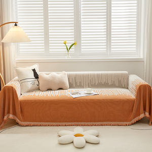 सरल आधुनिक ठोस रंग फैलाने प्रिंट सोफे तकिया कपड़ा कला विरोधी पर्ची तकिया पॉलिएस्टर सोफे तौलिया कवर - Product Image 2