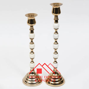 Soporte de pilar de vela para decoración de pie de suelo Soporte de luz en T de aluminio niquelado de metal de alta calidad - Product Image 3