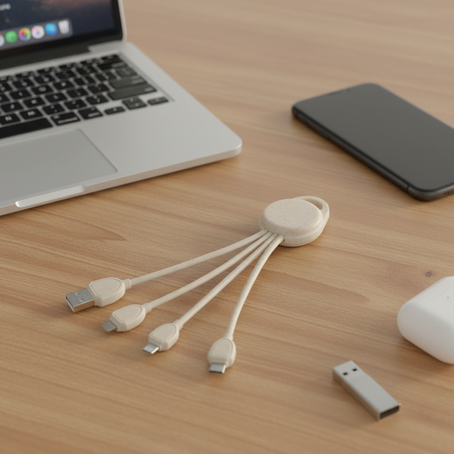 Hot Sell Multi-functional 4 in 1 TPE Jacket Regular 2A Charging Cable for Mobile Phone