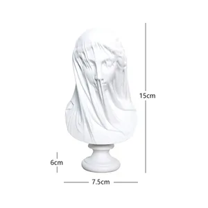 Figuras Griegas Personalizadas, Estatua Misteriosa de Dama Joven con Velo, Esculturas Minimalistas para Decoración del Hogar, Decoración para Estanterías de Estudio - Product Image 6