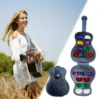 नई डिजाइन पु चमड़े कस्टम गिटार लेने बड़े-क्षमता पकड़ 18 गिटार Plectrums बैग गिटार की पसंद मामले