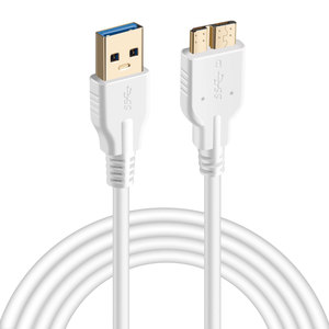 Cable de datos USB 3.0 AM a Micro blanco para conexión de disco duro externo - Product Image 1