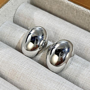 Pendientes de Bola de Oro Blanco E3711, Joyería Clásica Unisex de Moda - Product Image 5