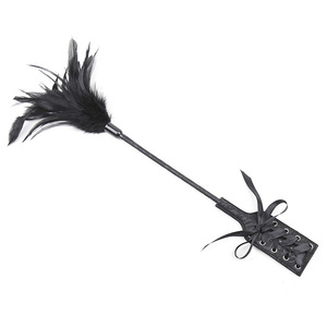 Fouet à plumes double tête à double usage, nœud en dentelle noire, jouet sexuel en dentelle <span class=keywords><strong>sexy</strong></span>, fouet BDSM, jouet pour fessées, jouet pour picots - Product Image 2