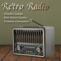 Eletree R-1973BTL Rétro Portable Xbass Rechargeable Haut-Parleur Lampe de Poche Solaire Sans Fil SW AM Fm Radio