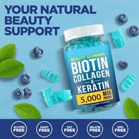 Gummies de Biotine, Collagène et Kératine pour Cheveux, Peau et Ongles – Complément Vitaminique à Croquer pour une Beauté Forte, Brillante et Saine