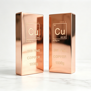 Barre de cuivre massif de qualité supérieure 1KG, pureté 99,9% T2 C11000, lingot de cuivre pour collection de qualité investissement - Product Image 1