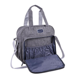 Sac à couches de grande capacité en tissu Oxford imperméable, sac de sortie pour bébé et maternité, 33x36x18cm, gris, rouge, bleu - Product Image 5