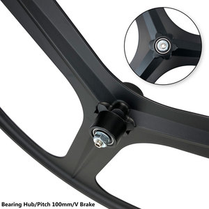 Bộ bánh xe đạp bánh cố định chất lượng cao giá rẻ, bánh xe một tốc độ dành cho xe đạp đường trường, vành 40MM, phanh V, 700C, ba nan hoa, dành cho xe đạp bánh cố định - Product Image 4