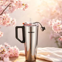 Bouteille d'eau élégante à double paroi en acier inoxydable, isolée sous vide, anti-fuite, sans BPA, avec revêtement résistant aux rayures