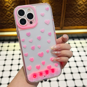 Nouvelle <span class=keywords><strong>coque</strong></span> de téléphone rose à écran intégral avec cœurs pour <span class=keywords><strong>iPhone</strong></span> 17 16 15 Pro Max, avec fonction d'<span class=keywords><strong>induction</strong></span> vocale et flash d'appel entrant - Product Image 5