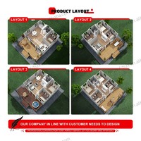 Maison préfabriquée de luxe pliable facilement en panneaux sandwich de 40 pieds sur 20 pieds, extensible, avec 2 ou 3 chambres, type conteneur