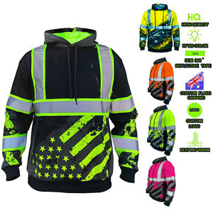 Áo khoác an toàn phản quang ANSI Class 3, in hình cờ Mỹ, chất liệu polyester, giữ ấm, độ phản quang cao - Product Image 1