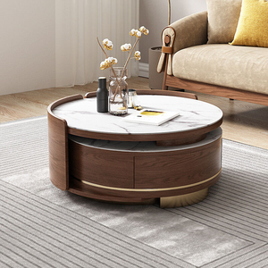 Nhà Máy Giá thông minh Lift Top Bàn cà phê thiết lập sang trọng hiện đại làm tổ Vòng đá cẩm thạch Bàn cà phê - Product Image 3