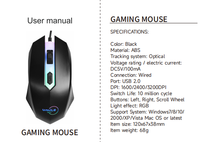 Desain Ergonomis Mouse Gaming Optik 2400 DPI dengan 4 Tombol untuk Gamer PC Windows