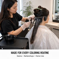 Kit de coloration capillaire professionnel 8 pièces avec bol à teinture, pinceau, protège-oreilles, gants, cape, bonnet de douche et pinces – Fournitures et outils pour salon de coiffure