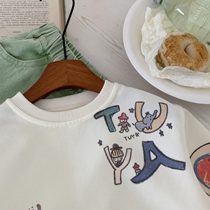 <span class=keywords><strong>Sweat</strong></span>-shirt pour enfants, teint en pièce, nouvelle collection 2026, imprimé graffiti de dessins animés pour garçons, haut à manches longues à col ras du cou pour l'automne - Product Image 5