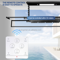 Séchoir à linge au plafond électrique intelligent Levage automatique de la télécommande Support de séchage du linge pour balcon peu encombrant