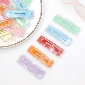 กิ๊บติดผมพลาสติกใสทรงสี่เหลี่ยมสีลูกกวาด 12 ซม. กิ๊บติดผมอเนกประสงค์สำหรับใช้ประจำวัน - Product Image 2