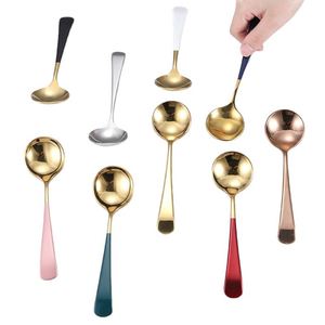 Custom Wholesale 304 Stainless Steel High Quality Round Dessert Multifunctional Colorful <b>Small</b> Soup Coffee Tea <b>Spoon</b> - Product Image 6