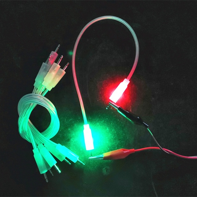 Customize logo Slightly Transparent TPE Cable 3.5m Mono to  3.5mm Modular Synth Mono  Eurorack Patch Cables with Led Light 12v