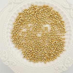 100 pezzi di perline rotonde 14k placcate oro 18k perline piatte riempite d'oro - Product Image 2