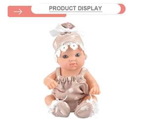 Silicone Reborn Baby 8 Inch Newborn Baby <strong>Doll</strong> With Scarf <strong>Small</strong> Suspenders Reborn Baby <strong>Dolls</strong> for Girl's Gift - Product Image 6
