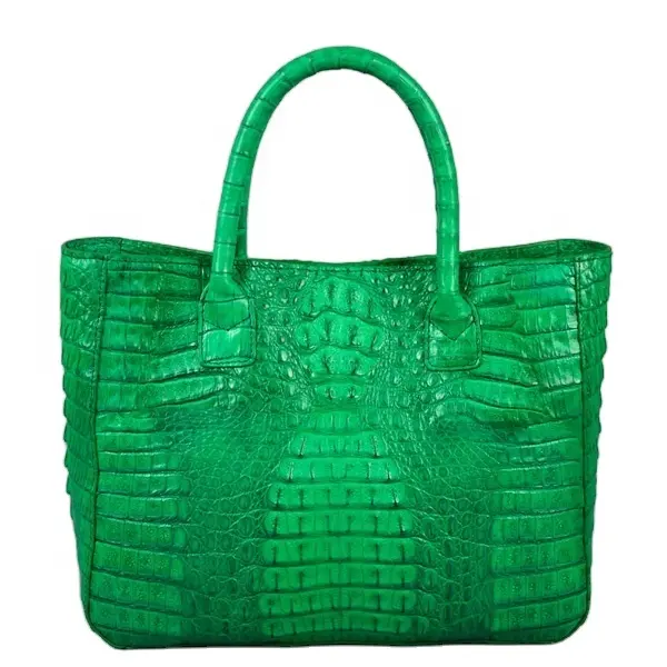 Green colors lady tote bags exotic skin every days bags for women genuine leather customized handbags 2023 brand purse