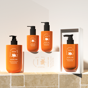 Bouteilles d'emballage cosmétique en PET <span class=keywords><strong>de</strong></span> 150, 200, 400, 500 ml, transparentes, vertes, dégradées, <span class=keywords><strong>orange</strong></span>, pour shampoing, après-shampoing, avec pompe et boîte - Product Image 5