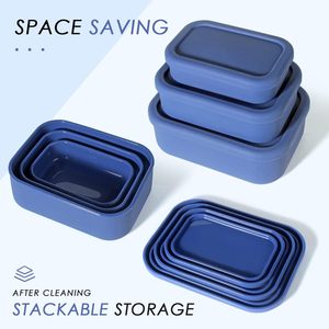 a microonde Freezer sicuro in Silicone contenitori per alimenti Set di 3 Bento in Silicone scatola per il pranzo con coperchi - Product Image 2
