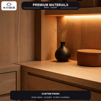 Armoire d'angle moderne en L avec dressing intégré, station de maquillage, éclairage LED, portes coulissantes, écologique, 2000-3000mm chacune, OEM ODM