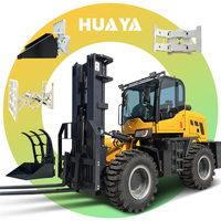 Prix du chariot élévateur CE EPA HUAYA 4wd 3 tonnes 3.5 chariot élévateur diesel 4 tonnes terrain accidenté de Chine