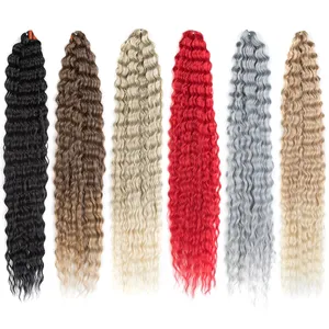 Wholesale Water Wave Crochet 30Inch 100G 300G Russian Deep Wave Twist Hair Braiding Hair Weaving Synthetic Hair Extension