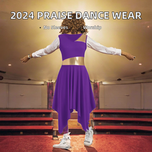 Robe de danse de louange pour femmes, couleur bronzante, blocs de couleur, sans manches, en polyester, pour performance de culte STANDLAR INTERNATIONAL - Product Image 2