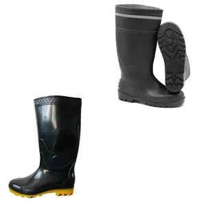 Botas de lluvia de PVC antideslizantes de alta calidad unisex botas de construcción baratas botas de goma para hombres de seguridad para la industria