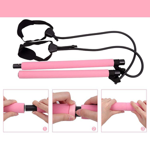 Acessórios fitness portáteis com elástico, 2 alças para pés, leve, treinador, pilates, bar, academia, com faixa de resistência - Product Image 2