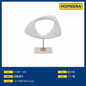 8 pezzi all'ingrosso scultura decorativa in resina Art Deco Design di lusso per sala da pranzo e spazi ufficio dimensioni L31xW8xH325cm - Product Image 1